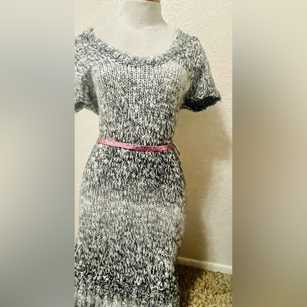 Xoxo Sparkle Silver Sweater Dress